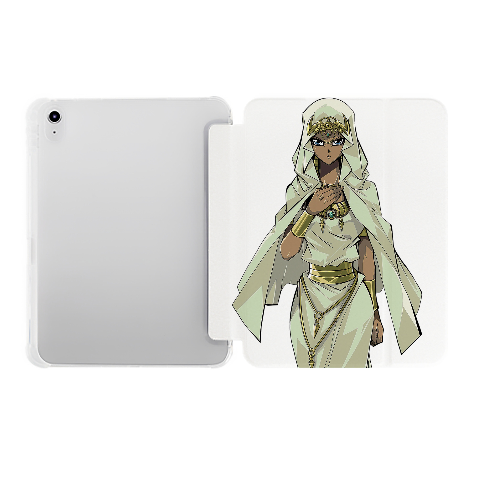 （画像用） 遊☆戯☆王 Yu-Gi-Oh! IPad ケース ペン収納付き 三つ折りスタンド PUレザー×シリコン 対応機種9.5/10.5/10.9インチ
